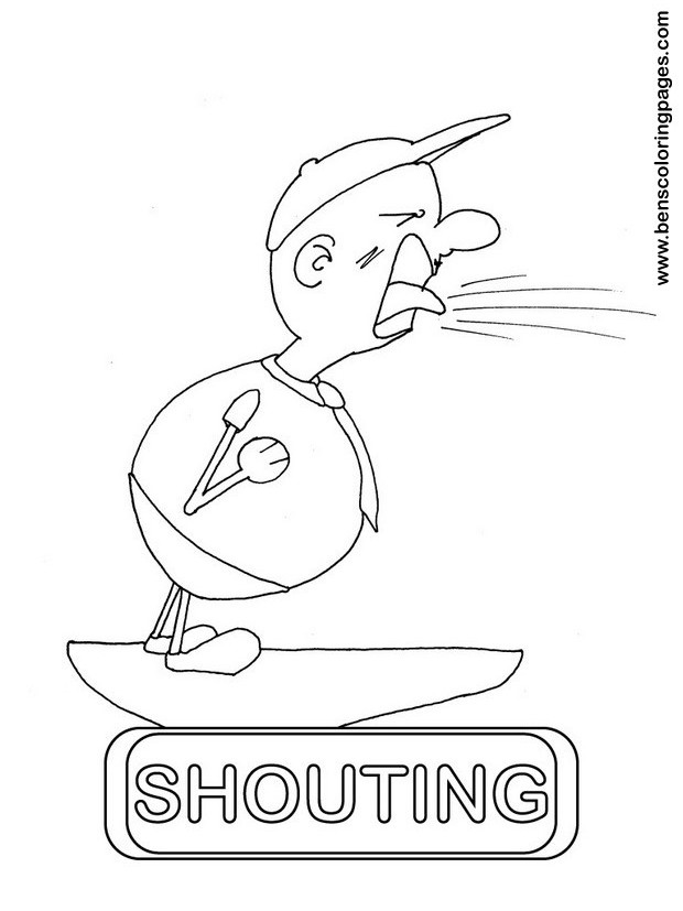 shouting coloring page