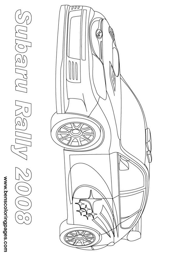 Printable subaru rally coloring page