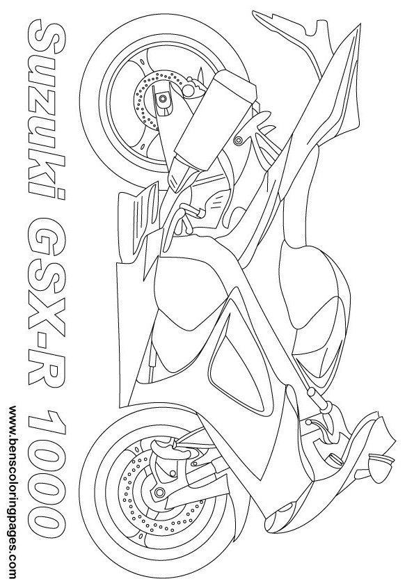 Printable gsxr 1000 motorcycle coloring page