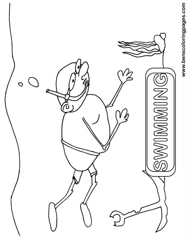 swimming coloring page