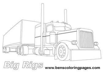 Big rig trucks coloring pages