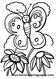 butterfly kids coloring page