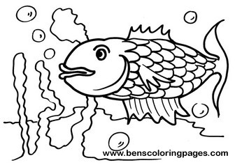 fish coloring activity for kids