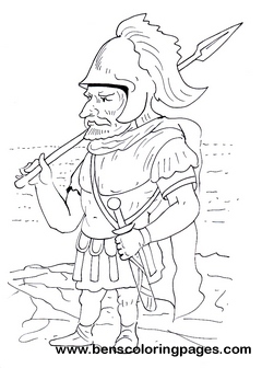 Carthagenean warrior children coloring pages