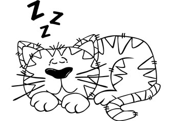 sleeping cat drawing page