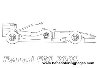 Ferrari F60 formula 1 coloring pages