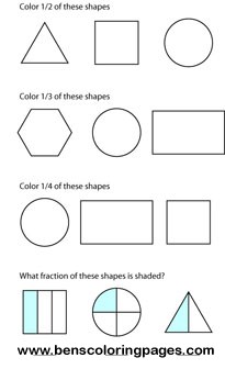 fractions coloring page