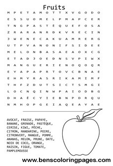 apple fruit wordsearches