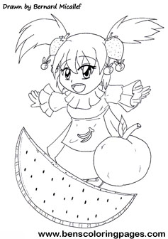 free fruity girl coloring page