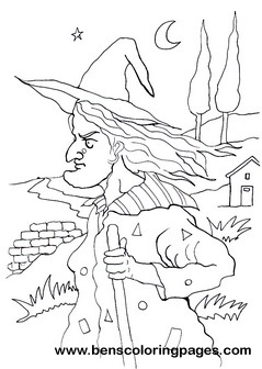 halloween witch pictures to color