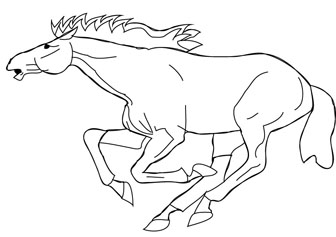 running horse coloring drawing