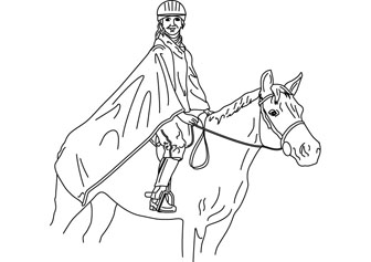 polo player coloring drawing