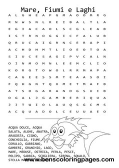 Undearwater life word search for kids