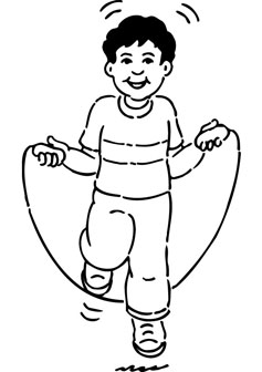 boy jumping rope drawing