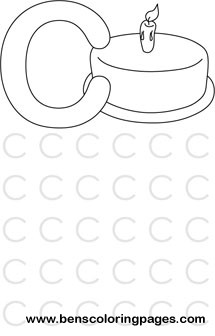 letter C preschool coloring page