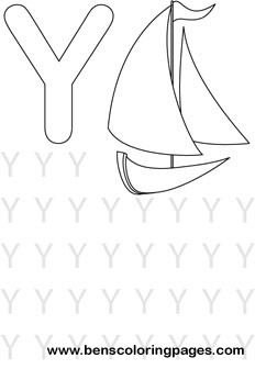 letter Y alphabet coloring resource