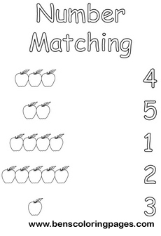 number matching coloring sheets