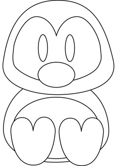 Baby Penguin kids coloring pages