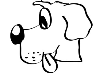 Puppy head kids coloring pages