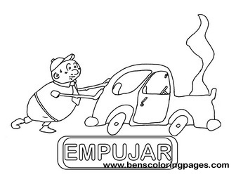 empujar educational flash card