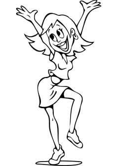 Happy Lady online coloring pages