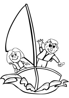 Sailing kids online coloring pages