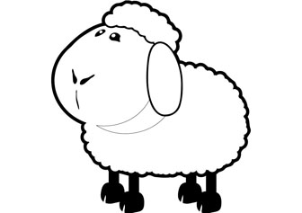 Fluffy sheep color page