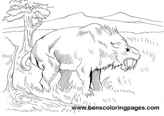 Smilodon dinosaur art