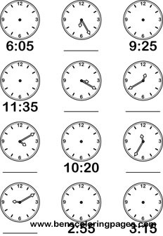 learning minutes coloring print