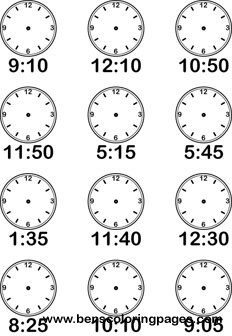 drawing clock coloring print