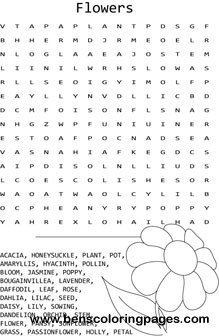 word search Flowers