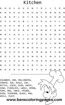 word search the Kitchen