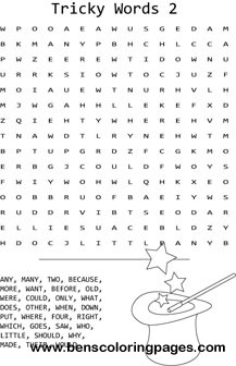 Tricky words word search