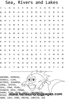 Under water words word search