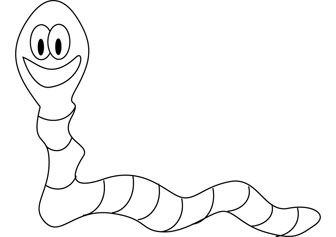 Little worm coloring pages for kids