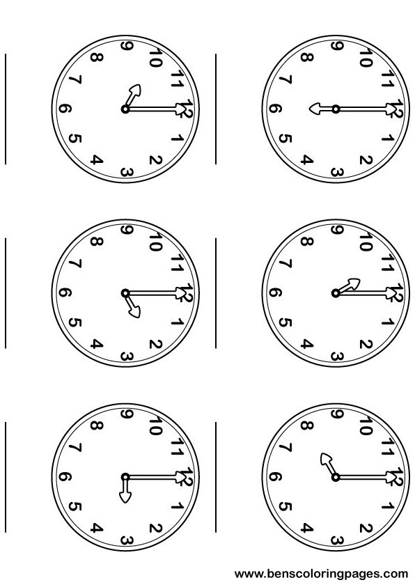 Printable sheet, learning the clock