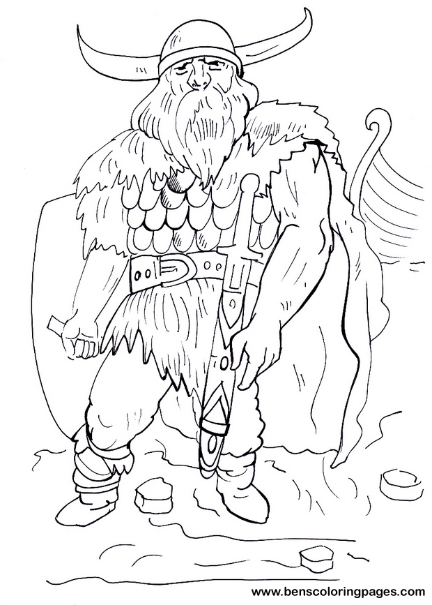 Viking warrior coloring page for free