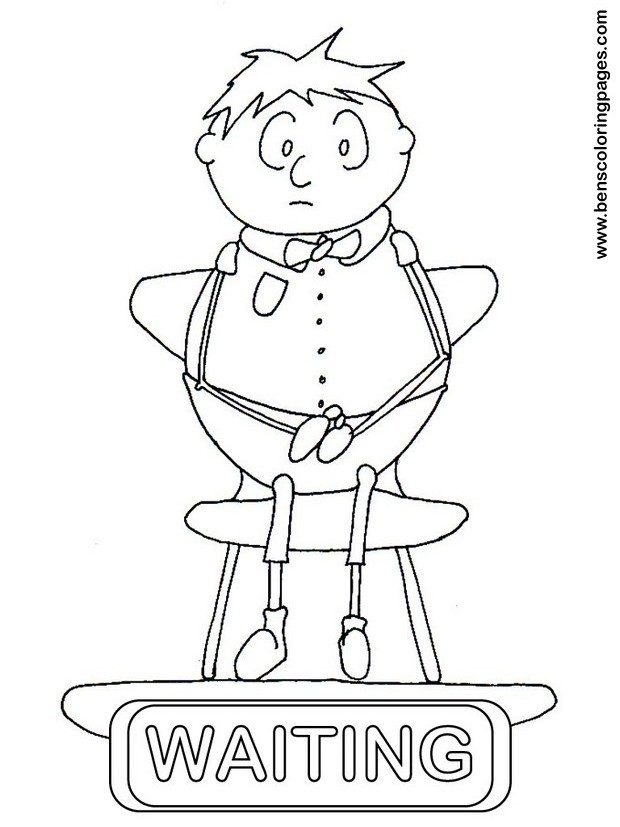 waiting coloring page