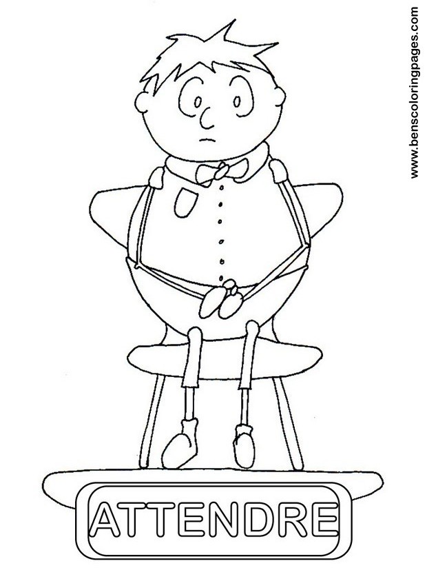 attendre coloring page