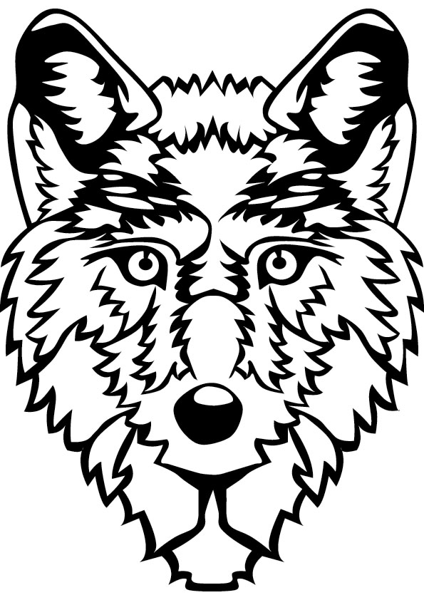 kids wolf coloring page