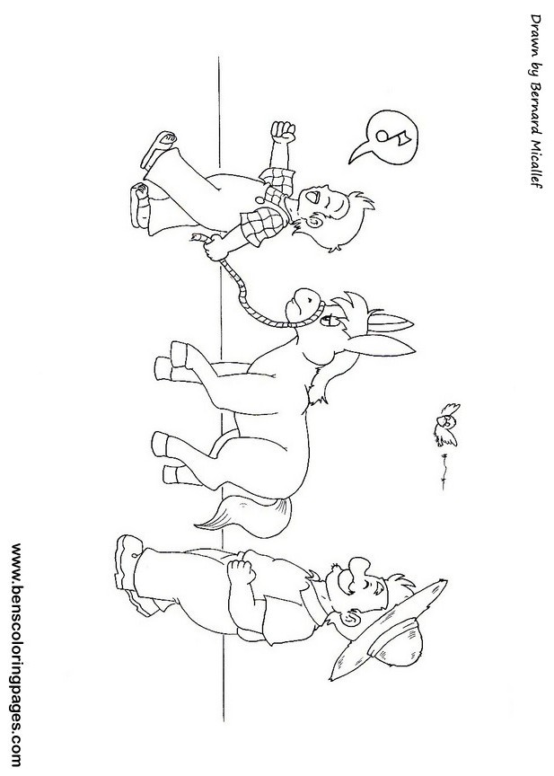 the man the boy and the donkey coloring sheet
