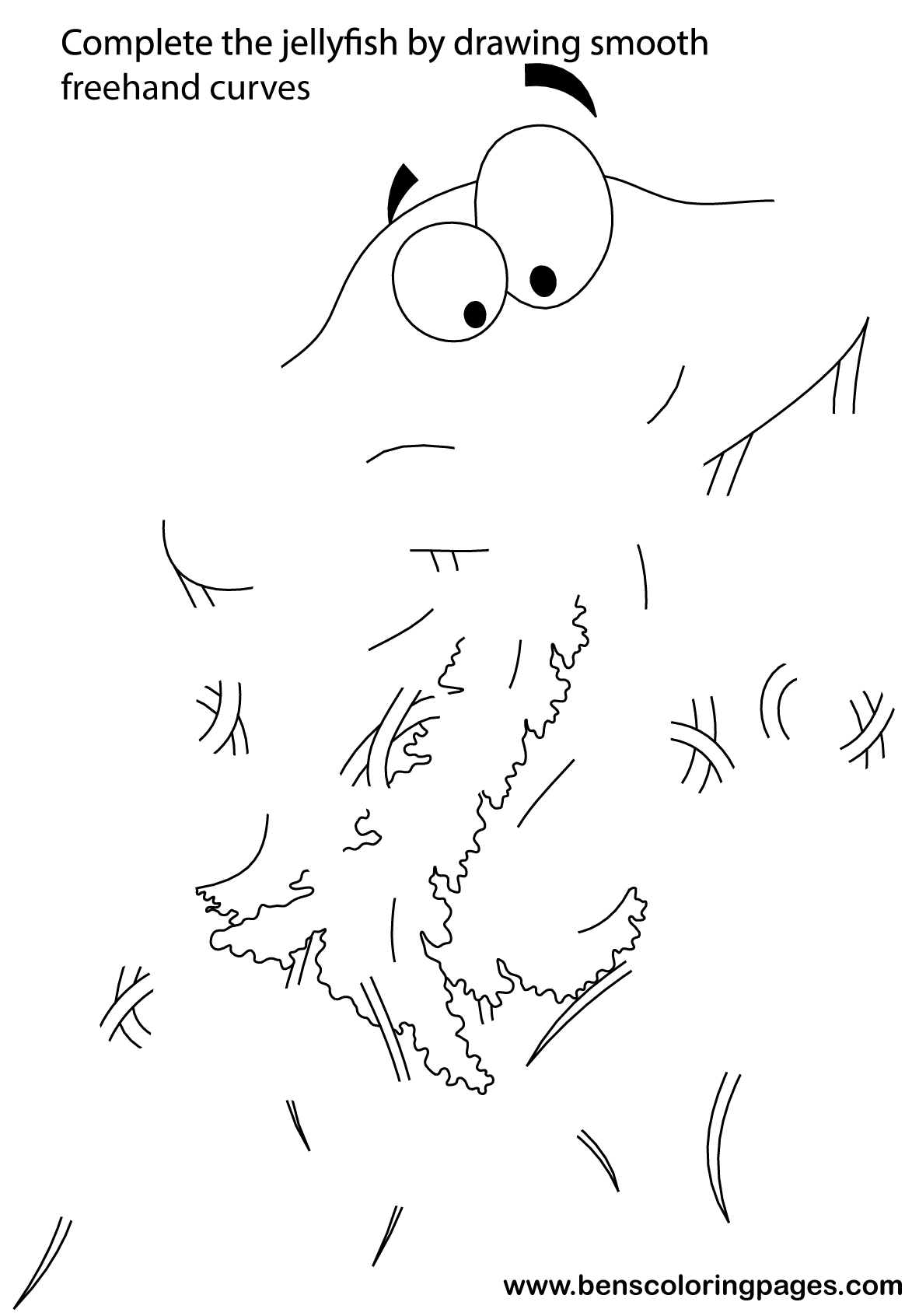 freehand jellyfish drawing