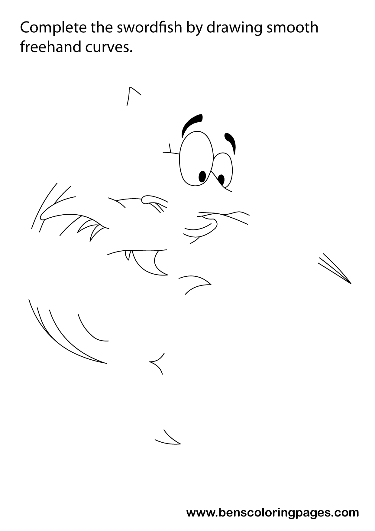 free hand aid design sword fish