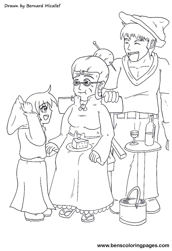 online red riding hood coloring sheet for download