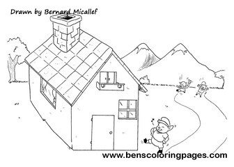 pigs building straw house