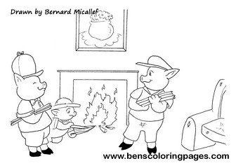 three pigs drawing image