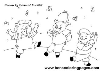 download free coloring book 3 little pigs
