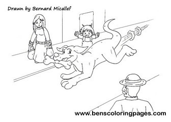 download free coloring book dog and shadow