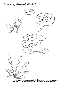 free coloring sheet dog and his shadow