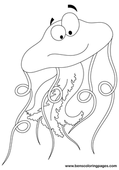 Free coloring pages for kids jellyfish